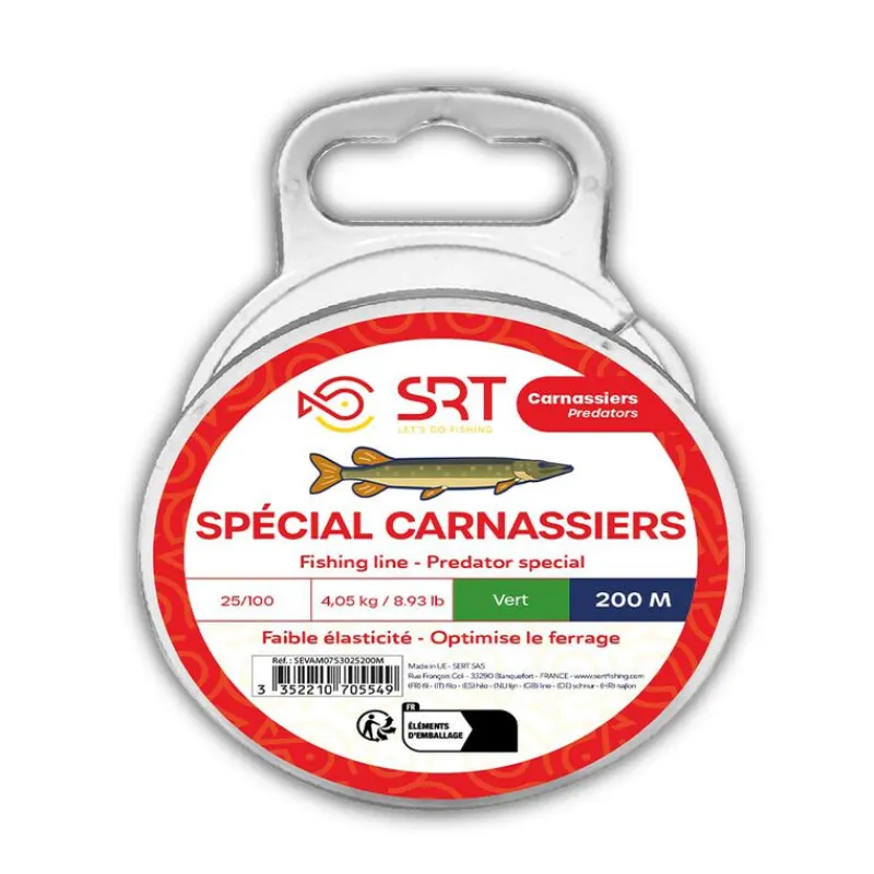 Carnassier Au Posé|Tresses, Nylons, Fluorocarbones - SERT Nylon Spécial Carnassier Vert 200m