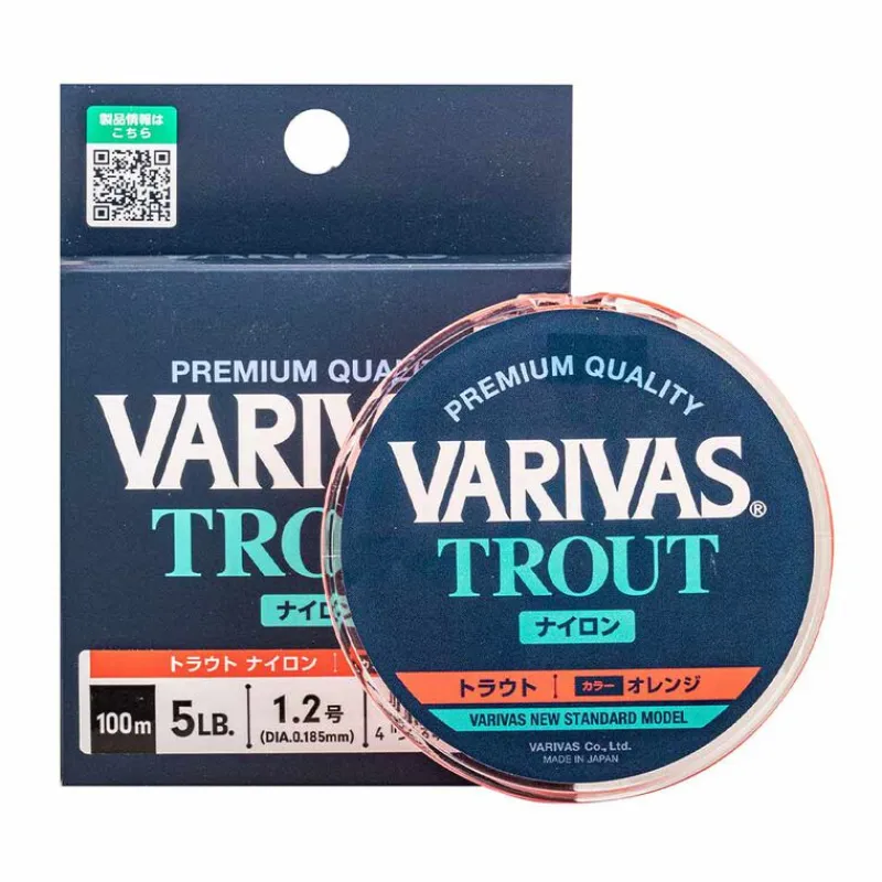 Tresses, Nylons, Fluorocarbones - VARIVAS Nylon Trout orange 100m