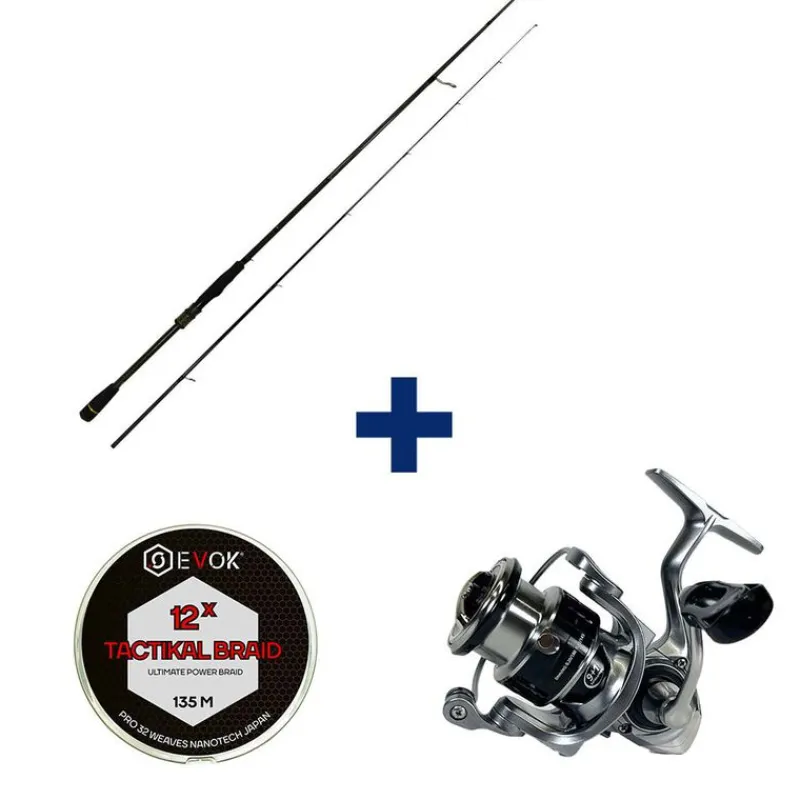 Packs Et Ensembles - EVOK Pack Canne Aerian 75hs 2.26cm, 20-60g + Aerian 3000Fd + Tresse