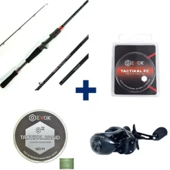 Packs Et Ensembles - EVOK Pack Canne Invictus V2 2.26m, 42-120g + Moulinet Invictus 150HL + Tresse + Fluorocarbone