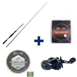 Packs Et Ensembles - EVOK Pack Canne Invictus V2 1.96m, 7-21g + Moulinet Casting Invictus 150HL + Tresse + Fluorocarbone