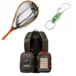 Packs|Packs & Ensembles - PACIFIC PECHE Pack Chest Pack Grauvell Teklon Parkour + Épuisette Raquette Bambou Silverstone + Clip Magnétique