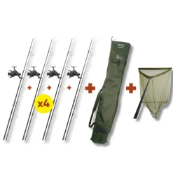 Packs - TEAM CARPFISHING Pack 4 Combo + Epuisette + Fourreau Team