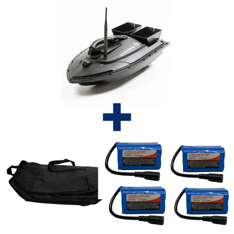 Packs - TEAM CARPFISHING Pack Dark Water Miki Boat +4 Batterie 12000 mAh + SAC
