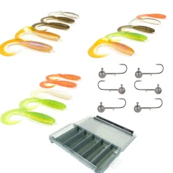 Packs Et Ensembles - PACIFIC PECHE Pack 15 Grub 14cm + 6 Têtes Plombées + Boite