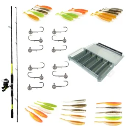 Découverte Pêche Du Carnassier|Packs Et Ensembles - PACIFICPECHE Pack Prêt à Pêcher Sandre Bzone Striker 240MH 10-45g + Moulinet + Nylon + Leurres + Boites