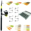 Découverte Pêche Du Carnassier|Packs Et Ensembles - PACIFICPECHE Pack Prêt à Pêcher Sandre Bzone Striker Telespin 240MH 10-40g + Moulinet + Nylon + Leurres + Boites