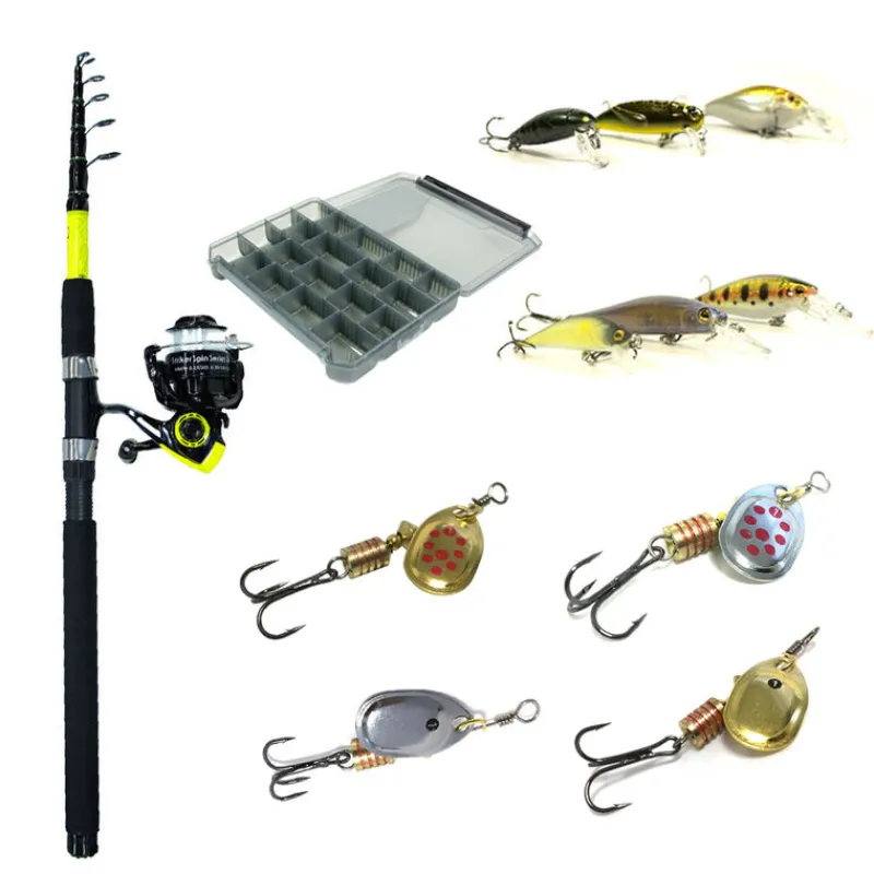 Packs & Ensembles|Découverte Pêche Du Carnassier - PACIFICPECHE Pack Prêt à Pêcher Truite Bzone Striker Telespin 180L 3-10g + Moulinet + Nylon + Leurres + Boites