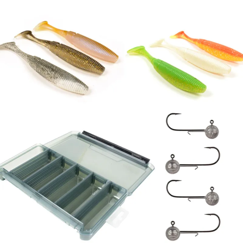 Packs Et Ensembles - PACIFIC PECHE Pack 6 Shad 15cm + 6 Têtes Plombées + Boite