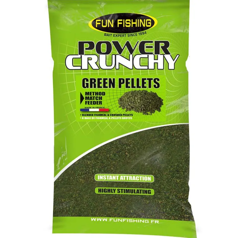 Appâts / Amorces - FUN FISHING Pellet d'amorçage Power Crunchy green pellet 2kg