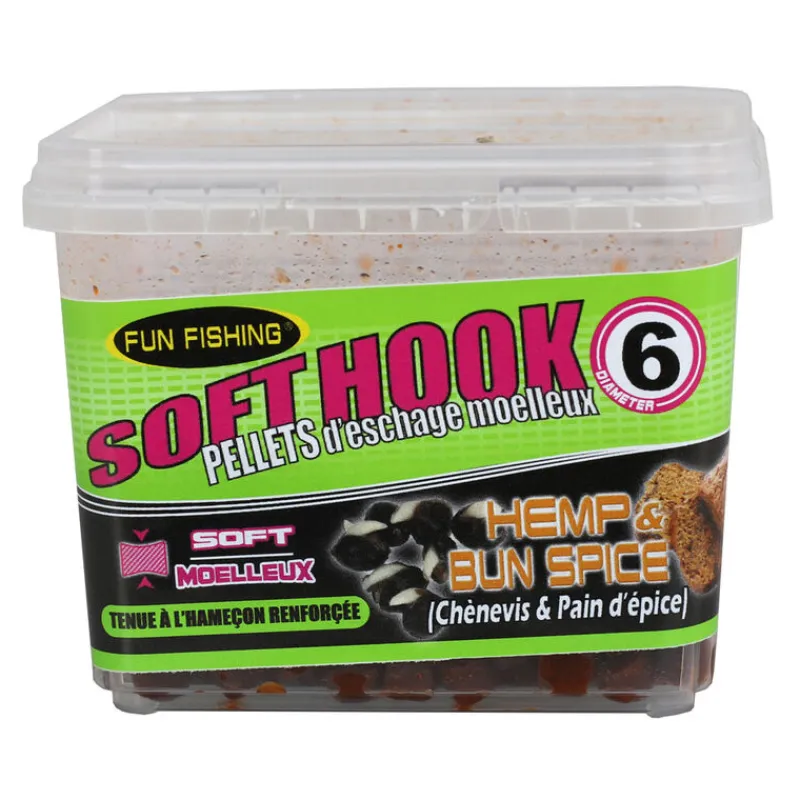 Appâts / Amorces - FUN FISHING Pellets d'Eschage Soft Hook Pellets Hemp et Bun Spice 120G