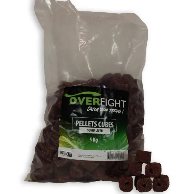 Appâts / Amorces - OVERFIGHT Pellets Squid Liver Pellets Cube 5kg