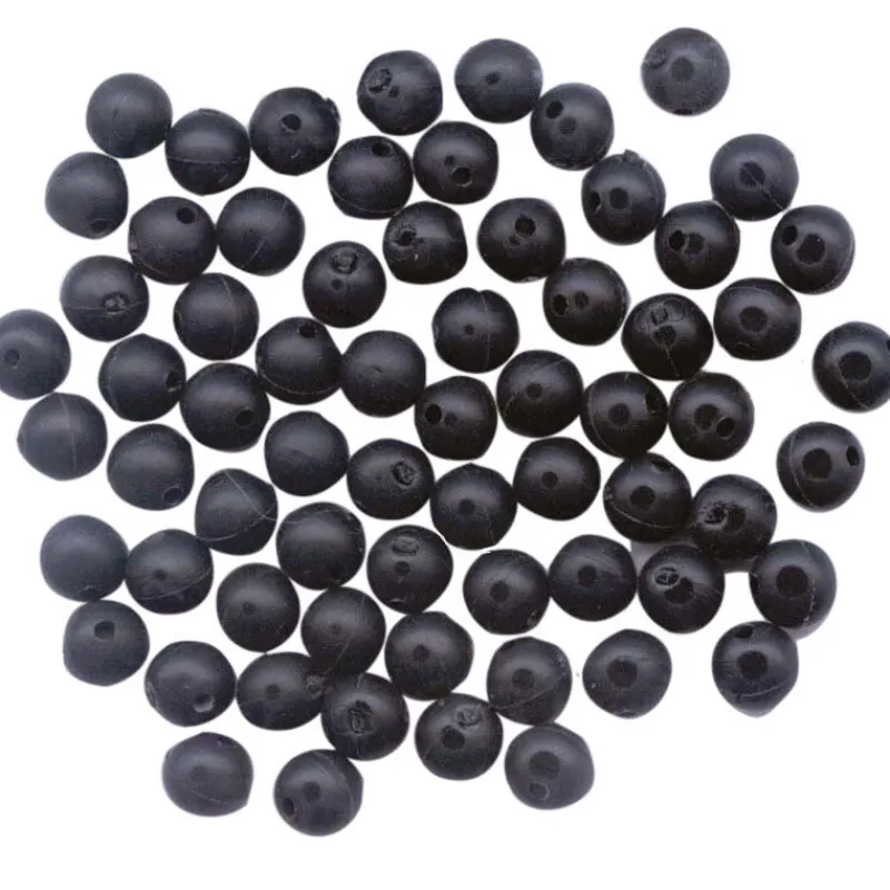 Surfcasting|Montages / Hameçons - FLASHMER Perles molles noires pour montage coulissant daurade
