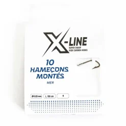 Découverte Pêche En Mer|Bas De Lignes / Lignes Montées - X-LINE Pochette de 10 hameçons montès mer