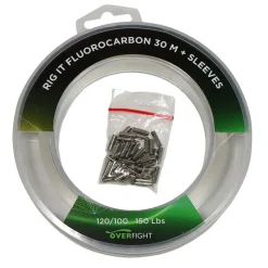 Acc. Montage / Hameçons - OVERFIGHT Rig It Fluorocarbon 120/100 30m + Sleeves
