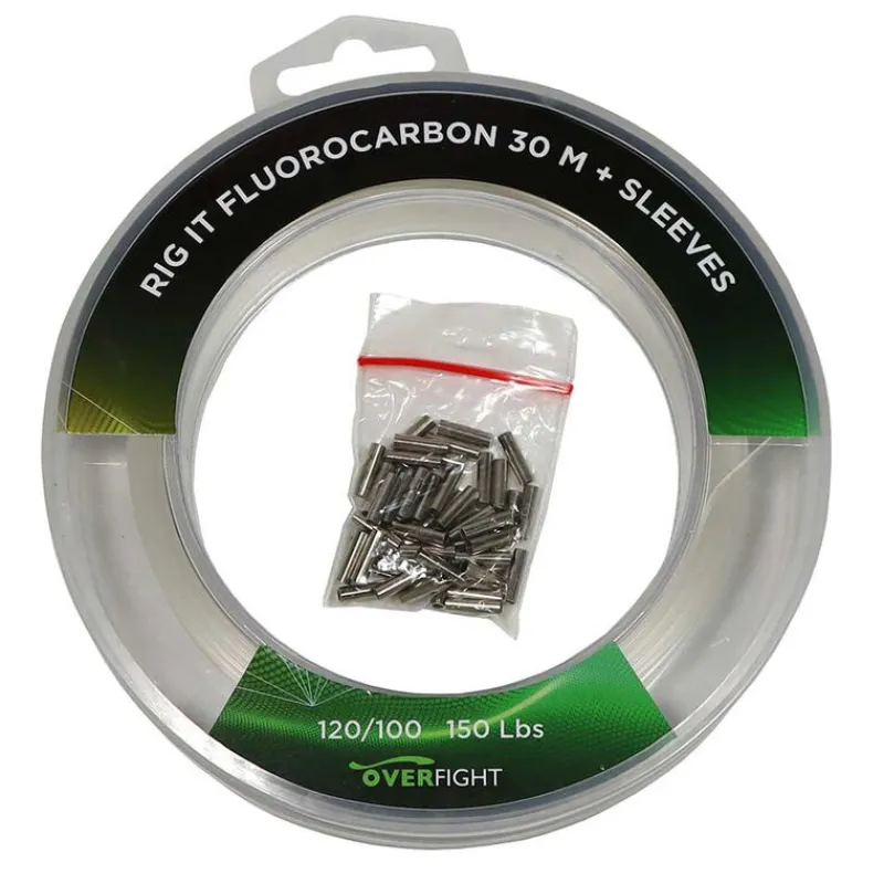 Acc. Montage / Hameçons - OVERFIGHT Rig It Fluorocarbon 120/100 30m + Sleeves