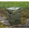 Amorçage/Propulsion|Bagagerie/Rangement - TRAKKER Seau carpe olive square bucket