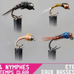 Leurres À Truite - GARBOLINO Set Nymphe x4 - été / eaux basses / temps clair