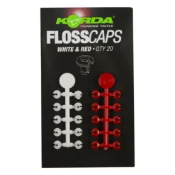 Acc.Montages/Hameçons - KORDA Stop appât carpe floss caps white/red (x20)