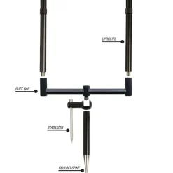 Supports Cannes|Packs - KORDA Support 2 cannes pack singlez alu black + surelevateur 6.5"