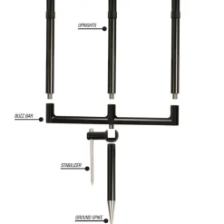 Supports Cannes|Packs - KORDA Support 3 cannes singlez alu black 3 surelevateur 6.5"
