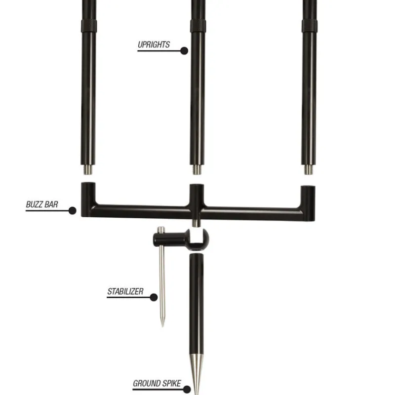 Supports Cannes|Packs - KORDA Support 3 cannes singlez alu black 3 surelevateur 6.5"