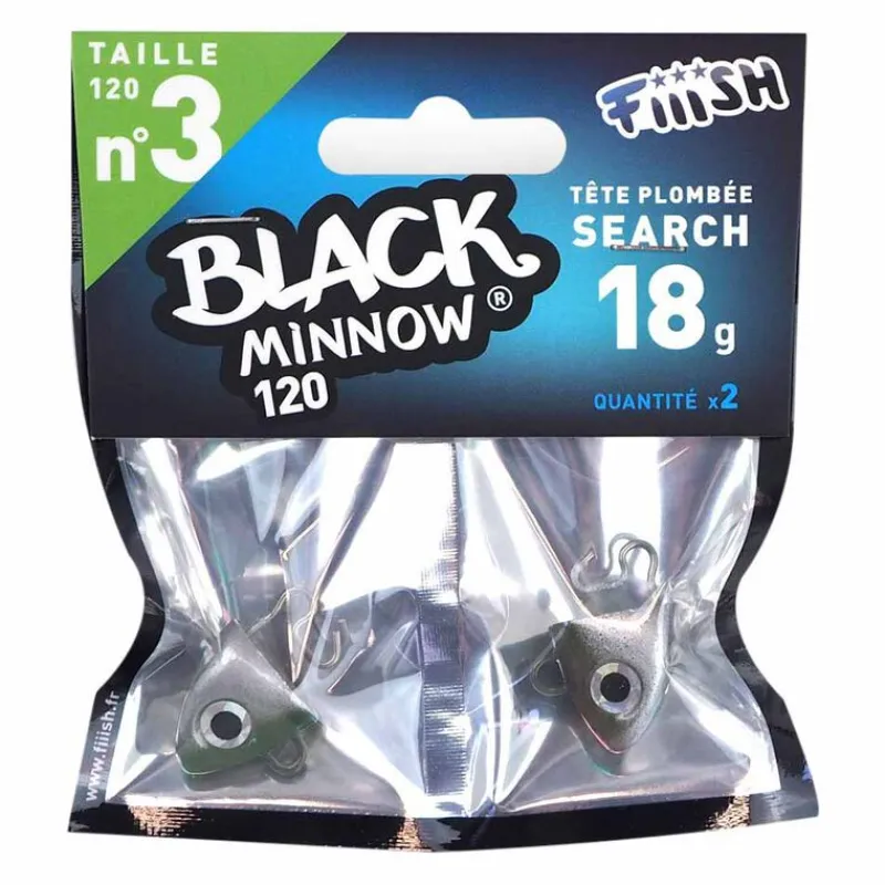Leurres|Pêche Aux Leurres - FIIISH Tete plombee black minnow120 search 18g (x2)
