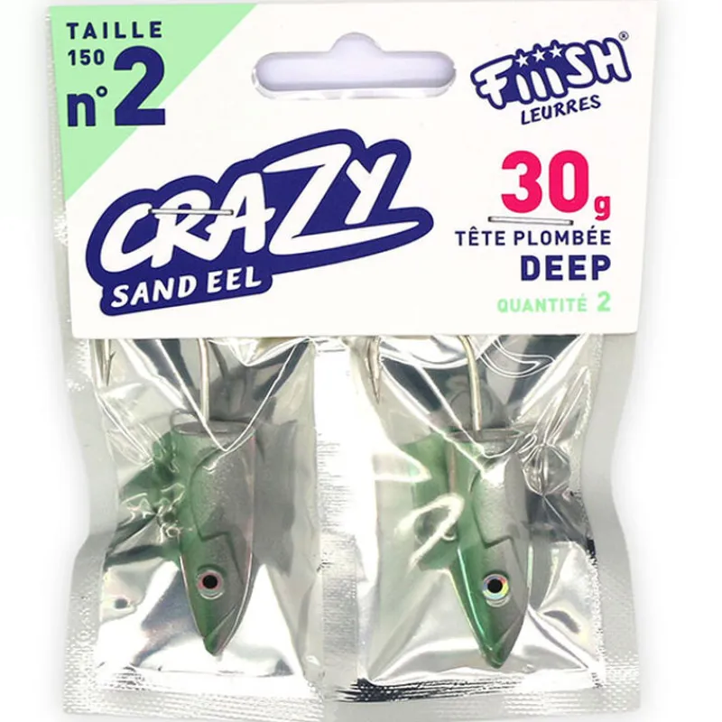 Leurres|Pêche Aux Leurres - FIIISH Tete plombee crazy sand eel 150 deep 30g (x2)