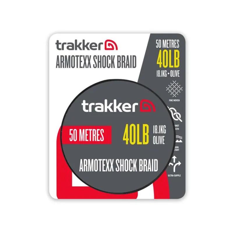 Acc.Montages/Hameçons - TRAKKER Tresse à bas de ligne Armotexx Shock Braid 20m