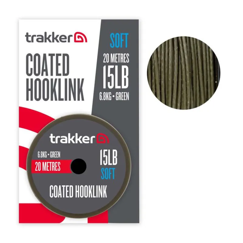 Acc.Montages/Hameçons - TRAKKER Tresse à bas de ligne Soft Coated Hooklink 20m