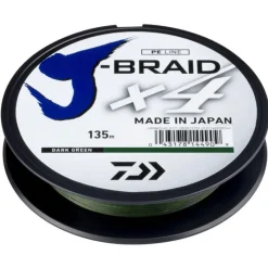 Tresses, Nylons, Fluorocarbones|Tresses, Nylons, Fluorocarbones - DAIWA Tresse J-Braid x4 Verte 135m