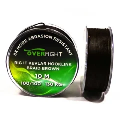 Acc. Montage / Hameçons - OVERFIGHT Tresse Rig It Kevlar Hooklink Braid Brown 100/100 10m