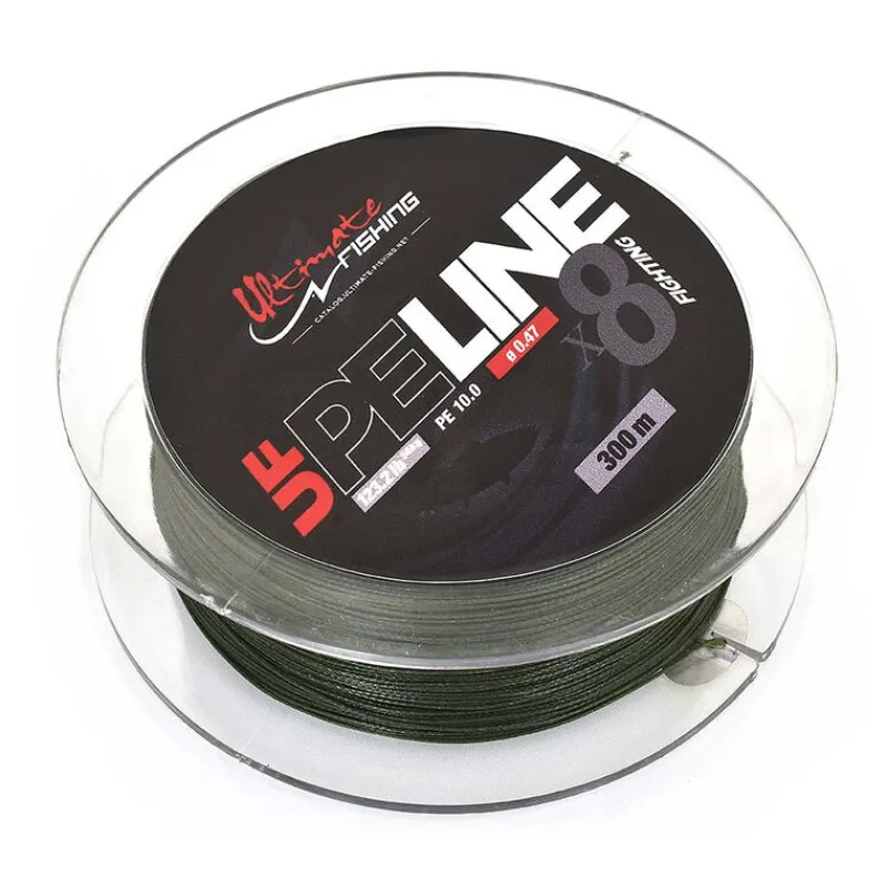 Tresses, Nylons, Fluorocarbones|Tresses, Nylons, Fluorocarbones - ULTIMATE Tresse fishing UF PE Line X8 MOSS GREEN 300m