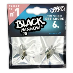 Leurres À Truite|Leurres - FIIISH Tête plombee black minnow 70 off shore 6g (x2)