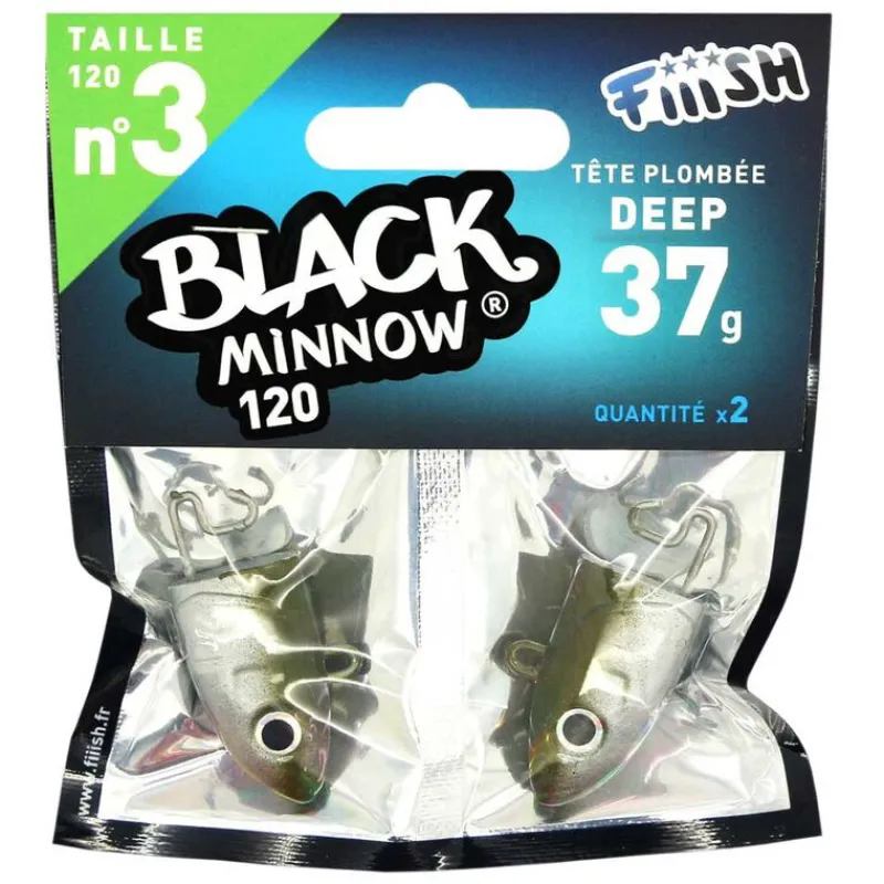 Leurres|Pêche Aux Leurres - FIIISH Tête plombee black minnow 120 deep 37g (x2)