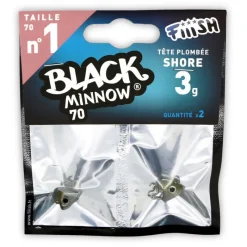 Pêche Aux Leurres|Leurres À Truite - FIIISH Tête plombee black minnow 70 shore 3g (x2)