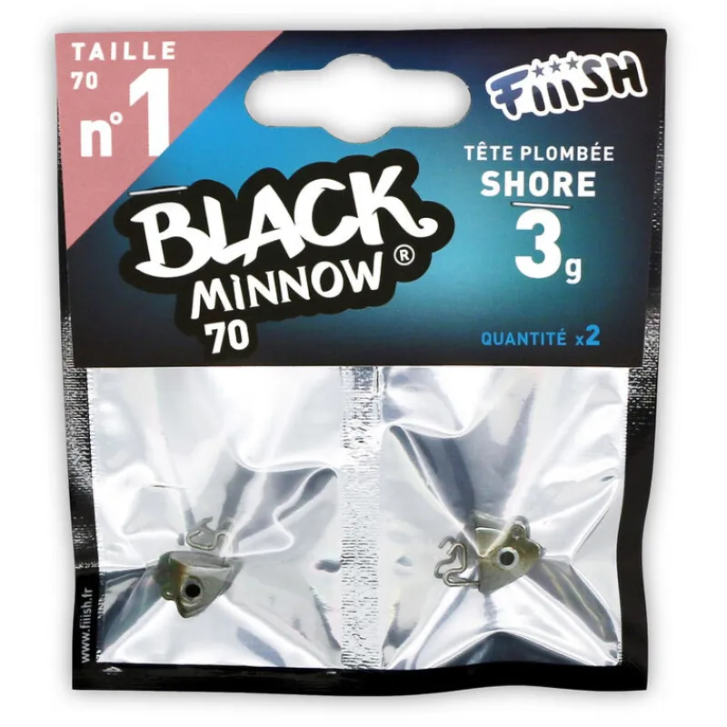 Pêche Aux Leurres|Leurres À Truite - FIIISH Tête plombee black minnow 70 shore 3g (x2)