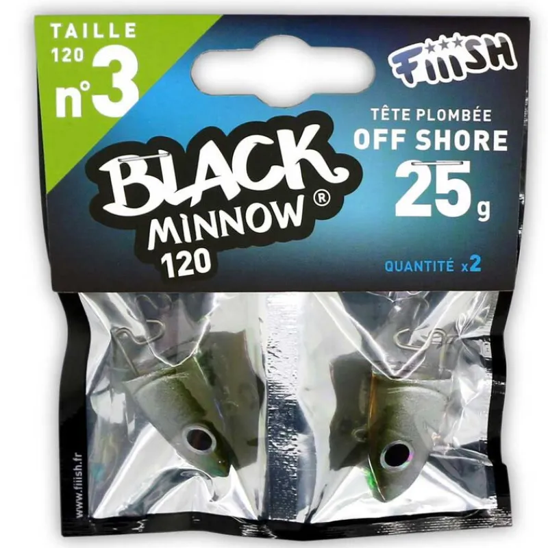 Leurres|Pêche Aux Leurres - FIIISH Tête plombée black minnow 120 off shore 25g (x2)