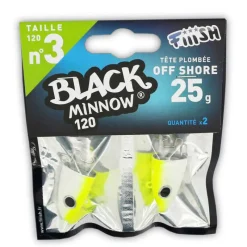 Leurres|Pêche Aux Leurres - FIIISH Tête plombée black minnow 120 off shore 25g (x2)