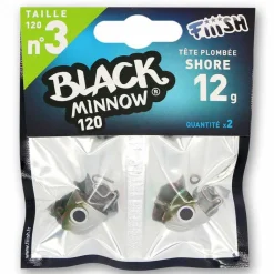 Leurres - FIIISH Tête plombée black minnow 120 shore 12g (x2)